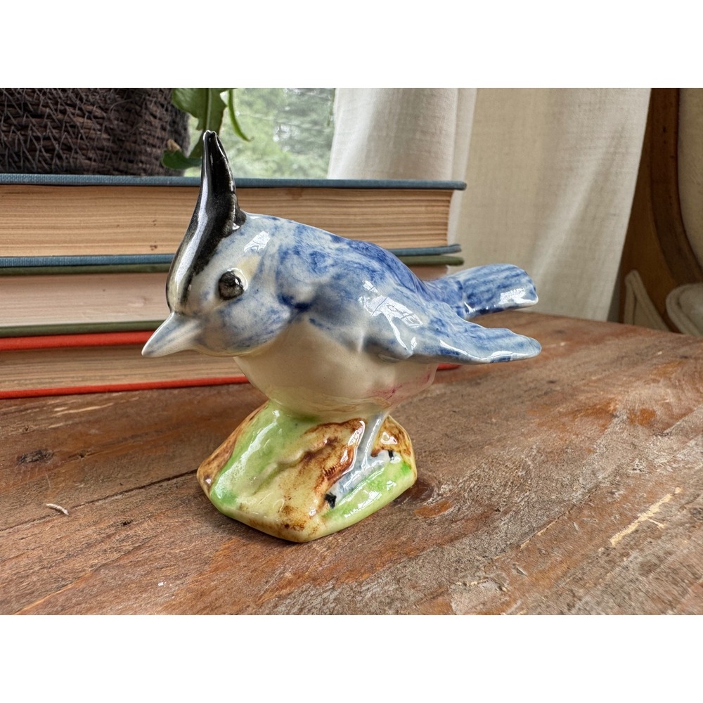 Stangl Pottery Birds Titmouse Figurine 3592 Vintage Ceramic Hand Painted Blue